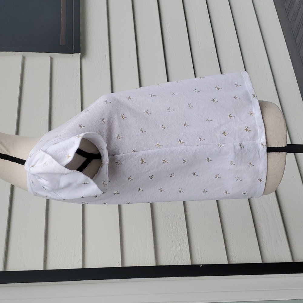 Loft Flutter Sleeve Metallic Palm Tree Print Shirt - image 4